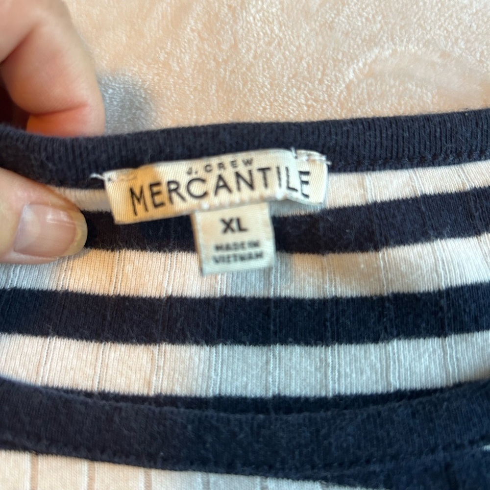 J. crew Striped Navy and White Women's Top - Picture 4 of 6